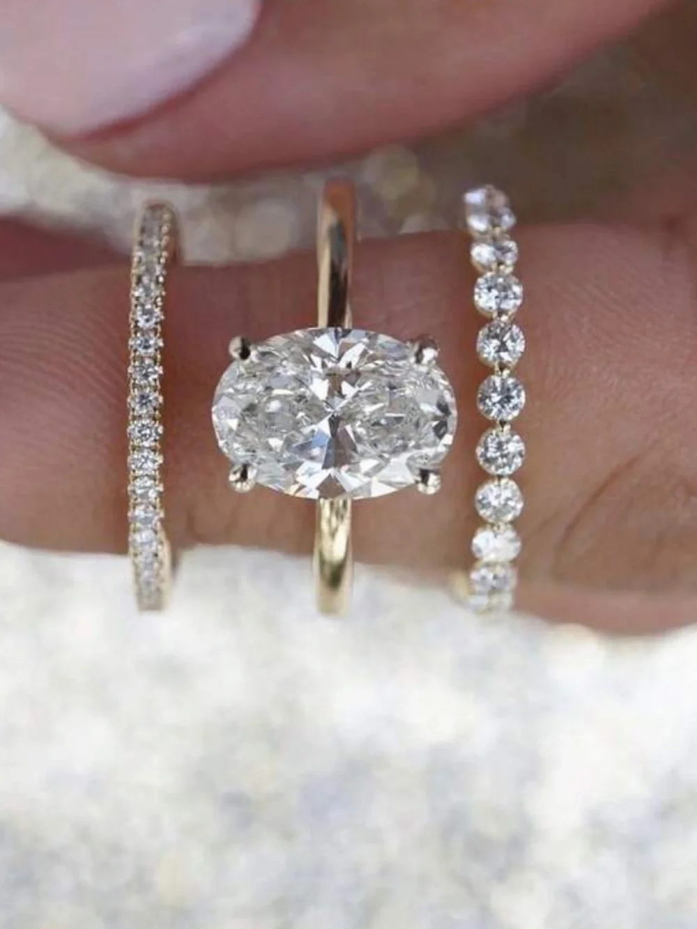 Gold ring set - Picture 2 of 3